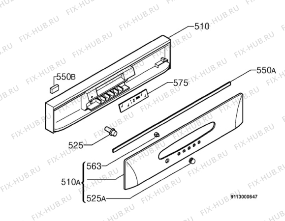 Взрыв-схема посудомоечной машины Zanussi ZDI6895SX - Схема узла Command panel 037